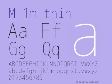 M 1m thin Version 1.041 Font Sample