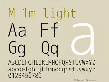 M 1m light Version 1.041 Font Sample