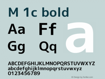 M 1c bold Version 1.041 Font Sample