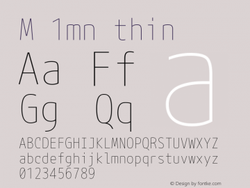 M 1mn thin Version 1.041 Font Sample