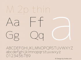 M 2p thin Version 1.041 Font Sample