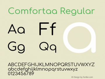 Comfortaa Regular Version 3.001 Font Sample