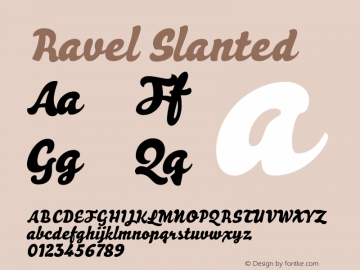 Ravel Slanted Version 0.000 2011 initial release图片样张