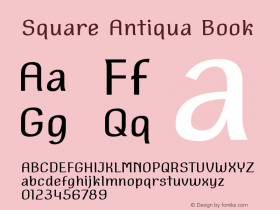 Square Antiqua Book Version 1.000 Font Sample