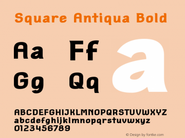 Square Antiqua Bold Version 1.000 Font Sample