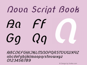 Nova Script Book Version 2.000 Font Sample