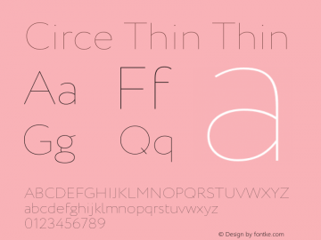 Circe Thin Thin Version 1.001 Font Sample