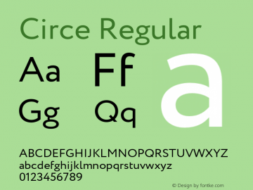 Circe Regular Version 1.001图片样张