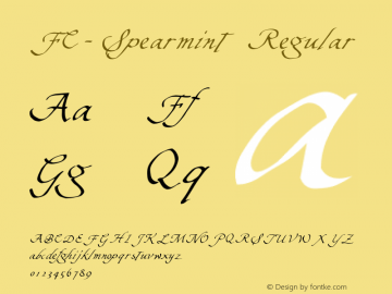 FC-Spearmint Regular Version 1.00 Font Sample