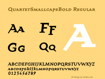 QuartetSmallcapsBold Regular 001.000 Font Sample