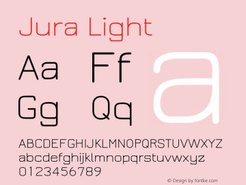 Jura Light Version 2.5 Font Sample