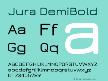 Jura DemiBold Version 2.5 Font Sample