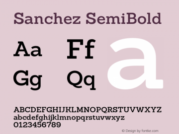 Sanchez SemiBold Unknown Font Sample