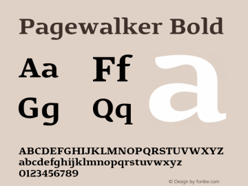 Pagewalker Bold Version 1.000 Font Sample