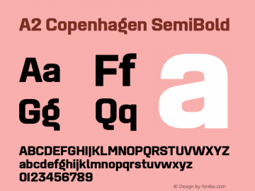 A2 Copenhagen SemiBold Version 1.000 Font Sample