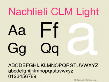 Nachlieli CLM Light Version 0.101 Font Sample