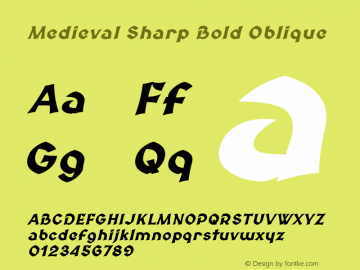 Medieval Sharp Bold Oblique Version 2.001图片样张
