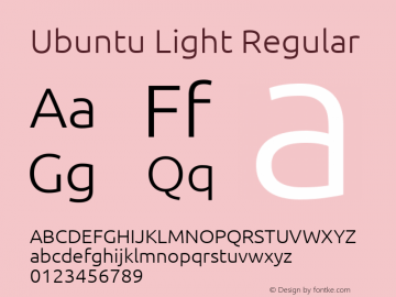 Ubuntu Light Regular Version 0.80 Font Sample