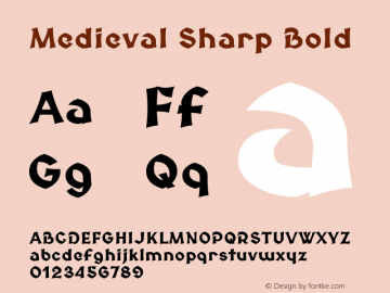 Medieval Sharp Bold Version 2.001 Font Sample