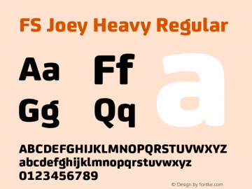 FS Joey Heavy Regular Version 2.000 Font Sample