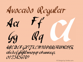 Avocado Regular Version 1.000 2006 initial release Font Sample