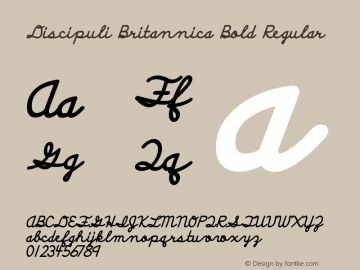 Discipuli Britannica Bold Regular Version 0.001 2009 Font Sample
