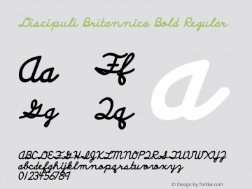 Discipuli Britannica Bold Regular Version 0.001 2009 Font Sample