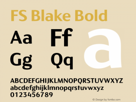 FS Blake Bold Version 1.000 Font Sample