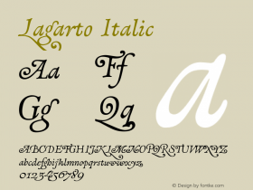 Lagarto Italic XPDF Font Sample