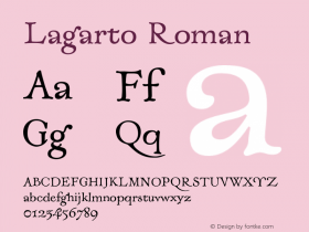 Lagarto Roman XPDF Font Sample