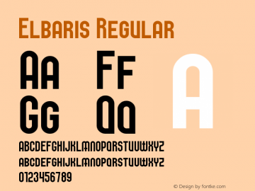 Elbaris Regular Version 0.001 2009 Font Sample