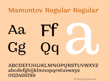 Mamontov Regular Regular 001.000 Font Sample