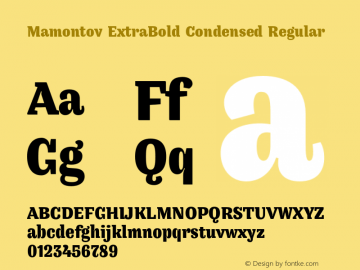 Mamontov ExtraBold Condensed Regular 001.000 Font Sample