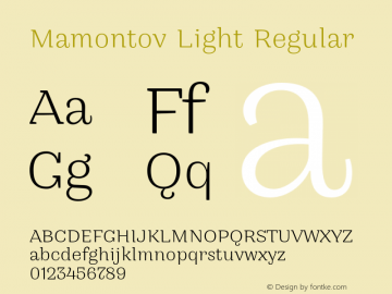 Mamontov Light Regular 001.000图片样张