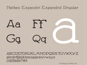 Nathan Expandet Expanded Regular Version 0.001 2009 Font Sample