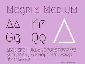Megrim Medium Version 20111001 Font Sample