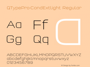 QTypePro-CondExtlight Regular Version 7.504; 2010; Build 1021 Font Sample