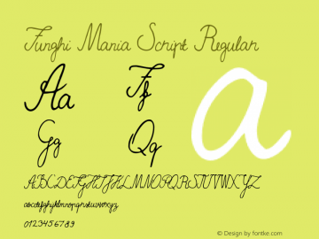 Funghi Mania Script Regular Version 1.000 Font Sample