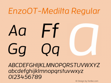 EnzoOT-MediIta Regular Version 7.504; 2008 Font Sample