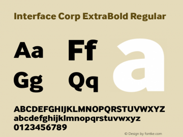 Interface Corp ExtraBold Regular Version 2.00图片样张