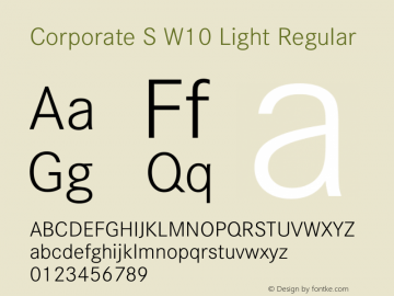 Corporate S W10 Light Regular Version 1.00 Font Sample