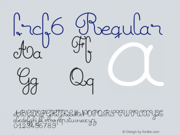 frcf6 Regular Version 001.001 Font Sample