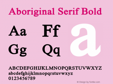 Aboriginal Serif Bold Version 9.606图片样张