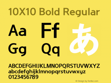 10X10 Bold Regular Version 1.000;PS 1;hotconv 1.0.69;makeotf.lib2.5.35818 Font Sample