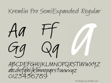 Kremlin Pro SemiExpanded Regular Version 1.000 Font Sample