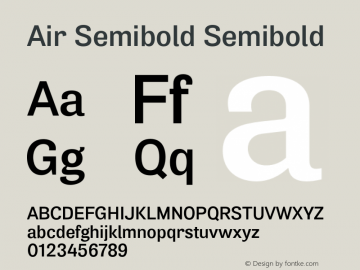 Air Semibold Semibold Version 001.000图片样张