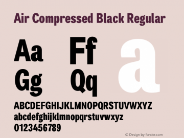 Air Compressed Black Regular Version 001.000 Font Sample