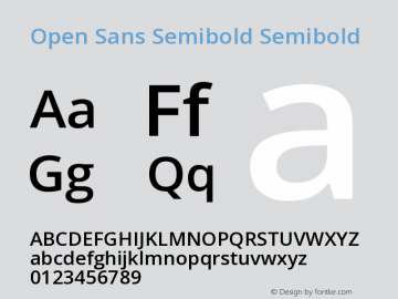 Open Sans Semibold Semibold Version 1.10图片样张