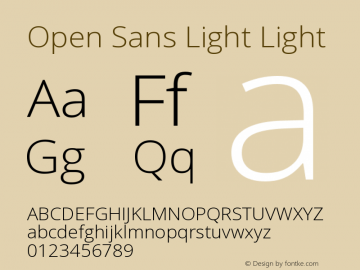 Open Sans Light Light Version 1.10 Font Sample