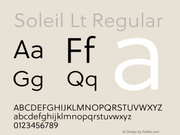 Soleil Lt Regular Version 1.000图片样张